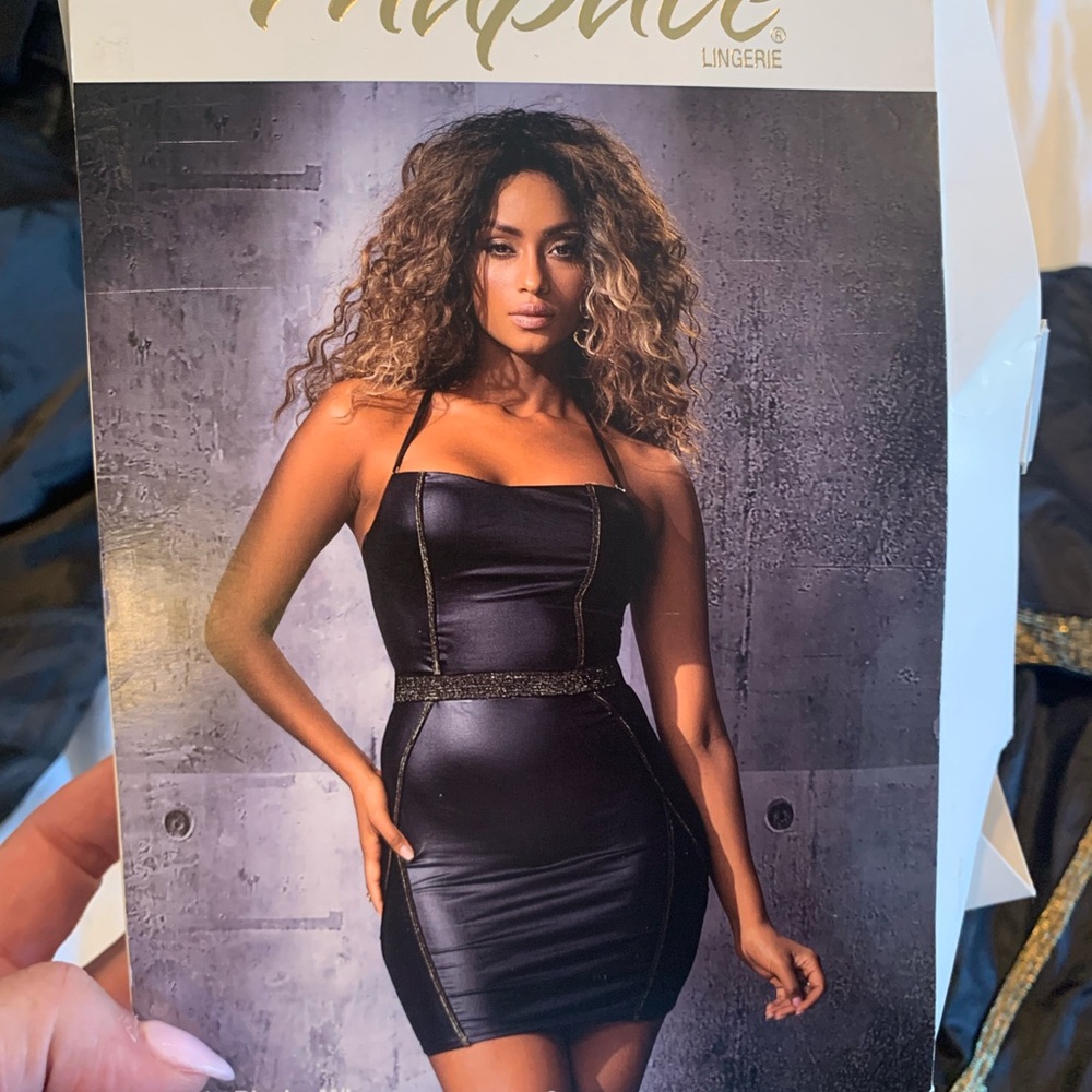 Mapalé Black Faux Leather Dress